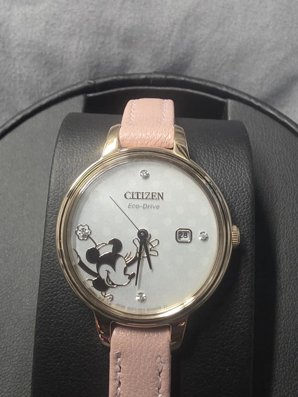 Citizen Eco-Drive Womens Disney Minnie Mouse Diamond Accent Watch EW2448-01W New